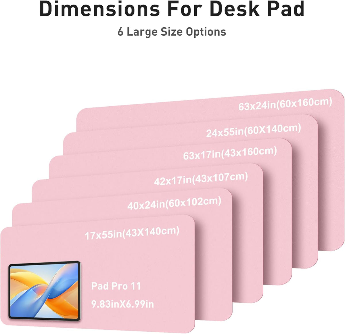 Aothia Faux Leather Desk Mat - Large Mouse Pad, Non-Slip PU Leather Blotter, Waterproof Writing Surface for Office and Home (Fairy Pink, 40" x 24") - Image 5