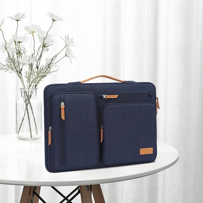 MOSISO 360 Protective Laptop Case 14 inch, 14 inch Laptop Sleeve | Compatible with HP Lenovo Dell ASUS Acer,HP Stream,Dell Latitude, Side Open Carrying Case with 4 Zipper Pockets, Navy Blue - Image 8