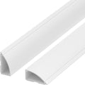 ZhiYo 68in Corner Cable Hider, Floor Cord Cover for 3-5 Cords, White | Self-adhesives Wire Hider for Baseboard/Wall, 4 Pack (17" Each), Quarter Round Cable Management Raceway, 0.8in H x 1.8in W by ZhiYo