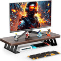 Monitor Stand – 24 Inch Wood Monitor Riser, Holds Up to 220 Lbs, Perfect as a Printer Stand or Laptop Riser, Desktop Shelf for Home Office & Gaming Setup-Dark Walnut by NestNeatHome