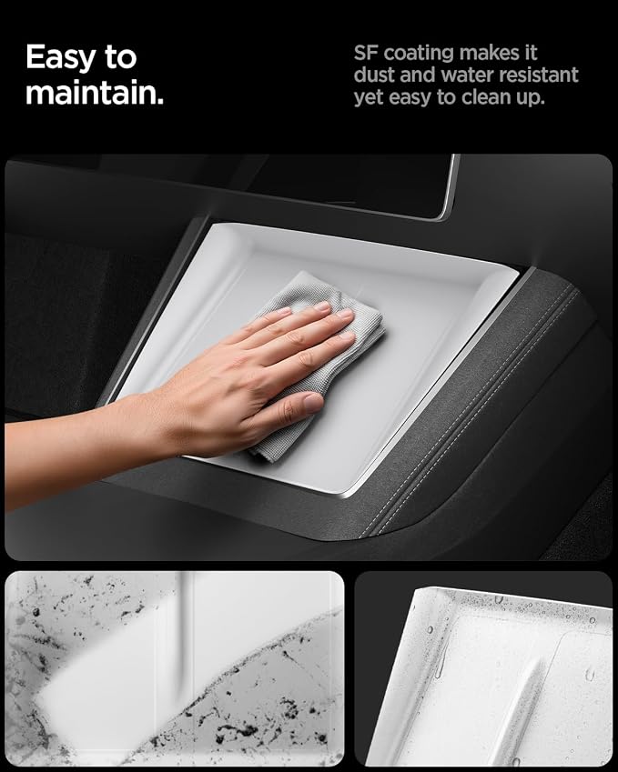 Spigen Wireless Charging Pad Cover for Tesla Model Y Juniper/YL - White | Only Premium & Performance 2026/2025 [Ultra-Thin, Unobstructed Charging] Protective Silicone Mat Cover Accessories - Image 5