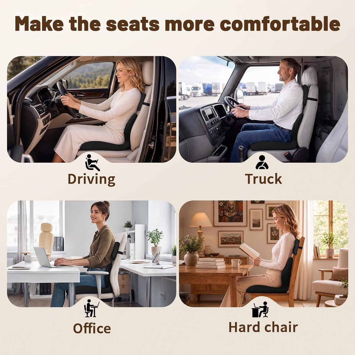 Ergonomic Seat Cushion & Lumbar Support Pillow for Office - Image 8