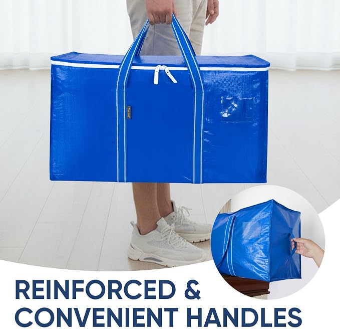 BALEINE 2-Pack Oversized Moving Bags with Reinforced Handles, Heavy-Duty Storage Tote for Clothes, Moving Supplies (Royal Blue, 2-Pack) - Image 5
