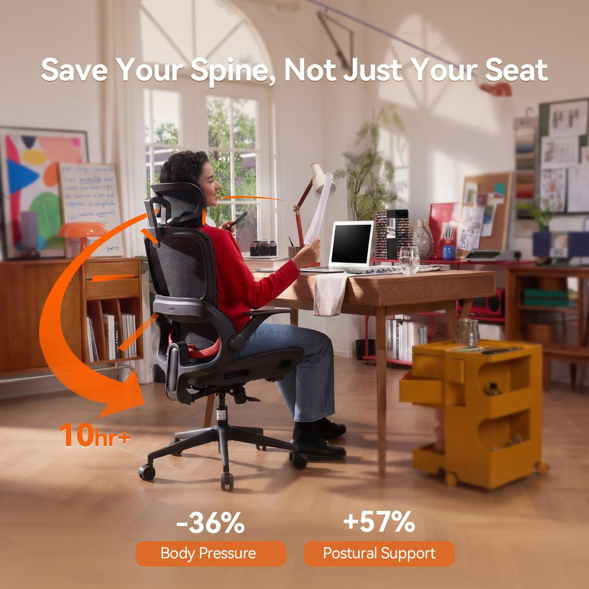 SIHOO B100 Mesh Office Chair, Comfy Ergonomic Office Chair - Image 3