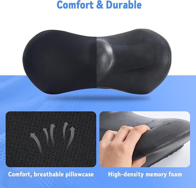 Lumbar Support Pillow for Office Chair and Car Seat, Lumbar Pillow with Adjustable Strap, Memory Foam Back Pillow for Lower Back Pain Relief, Back Support Pillow for Sitting, Driving, Traveling - Image 3