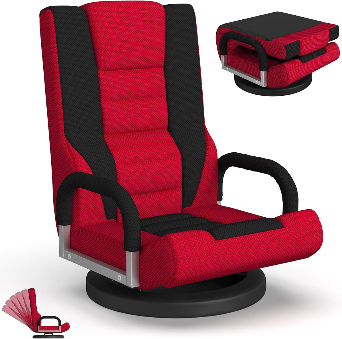 HOPERAN 360° Swivel Floor Gaming Chair, 6 Position Foldable Floor Chairs by HOPERAN