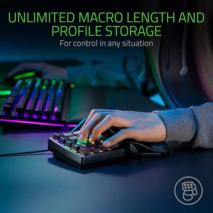 Razer Tartarus Pro Gaming Keypad: Analog-Optical Key Switches - Rapid Trigger - Adjustable Actuation - 32 Programmable Keys - Customizable Macros - Chroma RGB Lighting - Classic Black | Rapid Trigger, Adjustable Actuation, 32 Programmable Keys, Customi... - Image 6