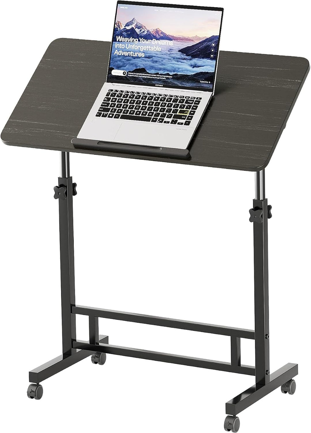 TigerDad Sturdy TV Tray Table with Wheels Rolling Tray for Eating on Couch - Image 3