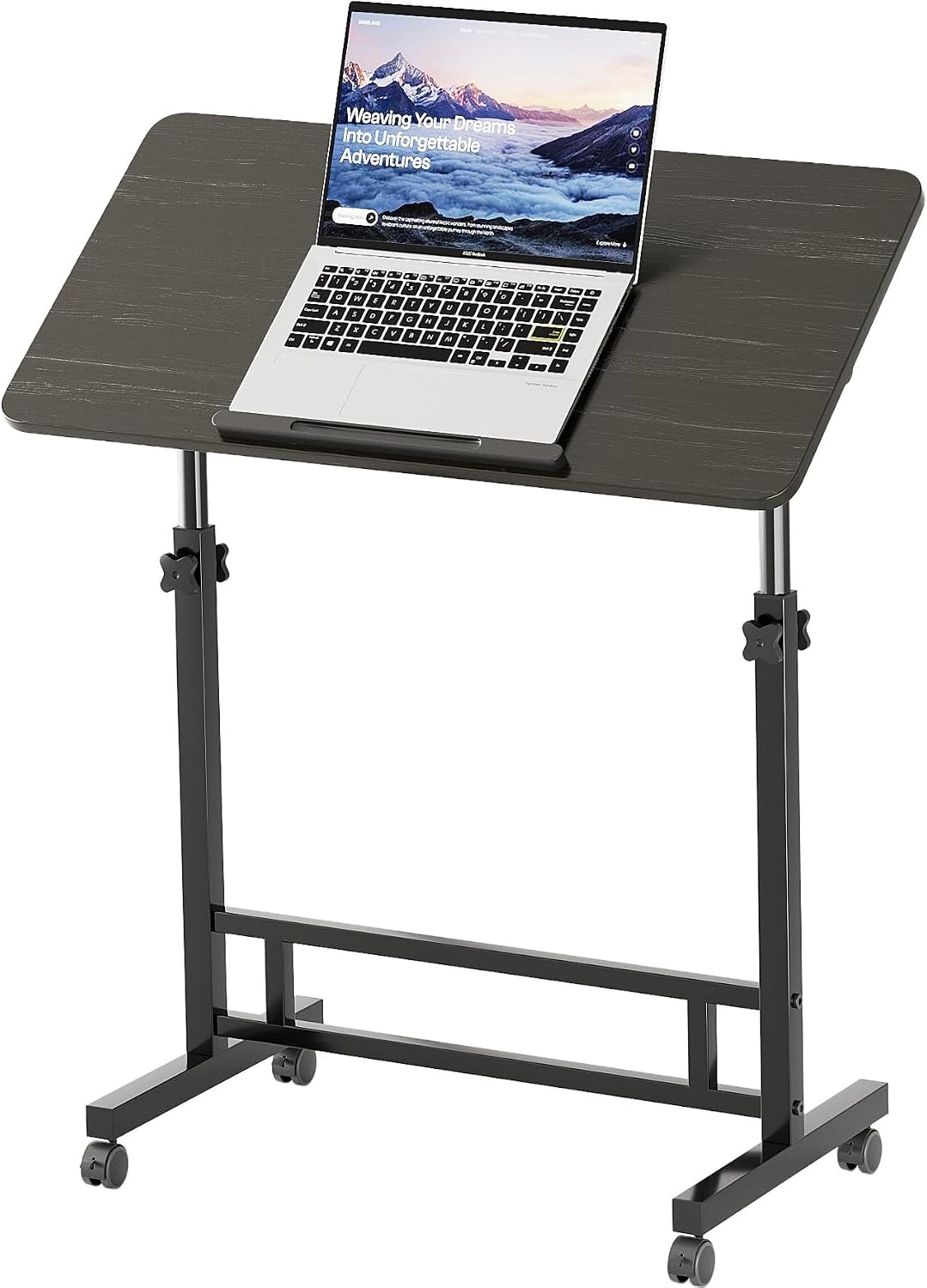 TigerDad Sturdy TV Tray Table with Wheels Rolling Tray for Eating on Couch - Image 3