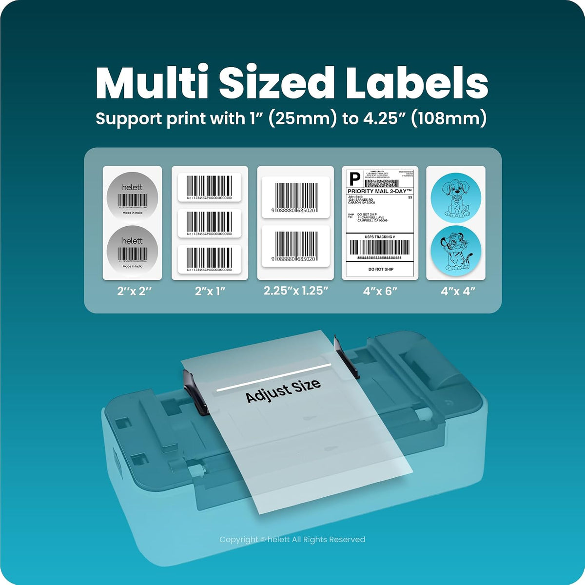 RapidLabel Lite Thermal Shipping Label Printer | 4x6 Label Printer for Shipping Packages | Small Business|USB Direct Thermal Barcode Label Maker|203 DPI|Windows, Mac, Linux Compatible|White - Image 4