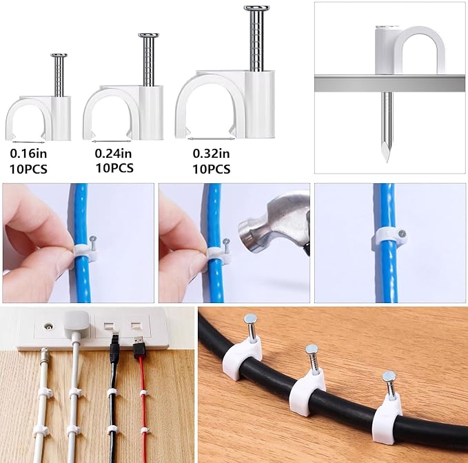 328Pcs Cable Management Kit, 8 Magnetic Cable Holder 69 Cable Clips | 4 Cable Sleeve Split,22Reusable Cable Strap,200 Nylon Cable Zip Ties ,25 Mounts TV Office,Nontoxic,Extra Strong Durable - Image 7