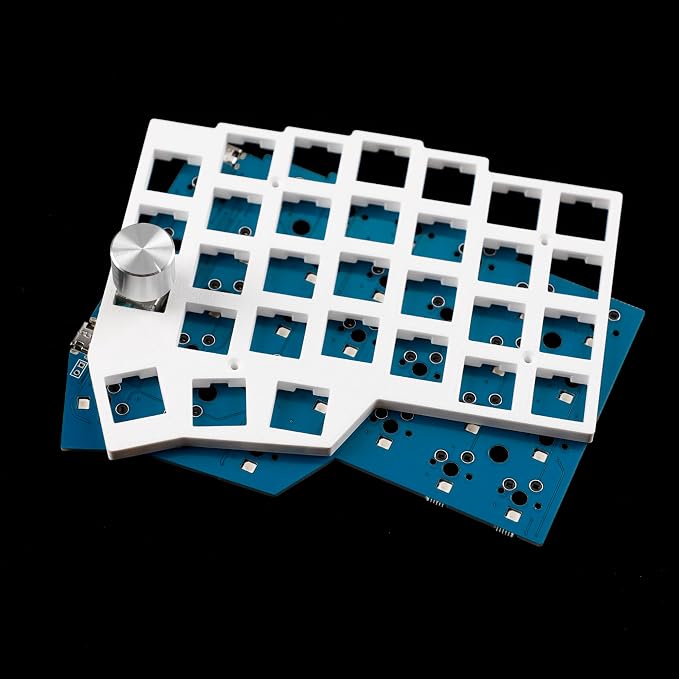 YMDK BORNE Knob Corne4×6 Layout 58 Keys Ergonomic Wired Hot-swap Split MX Mechanical Keyboard South RGB QMK Vial Programmable - Image 6