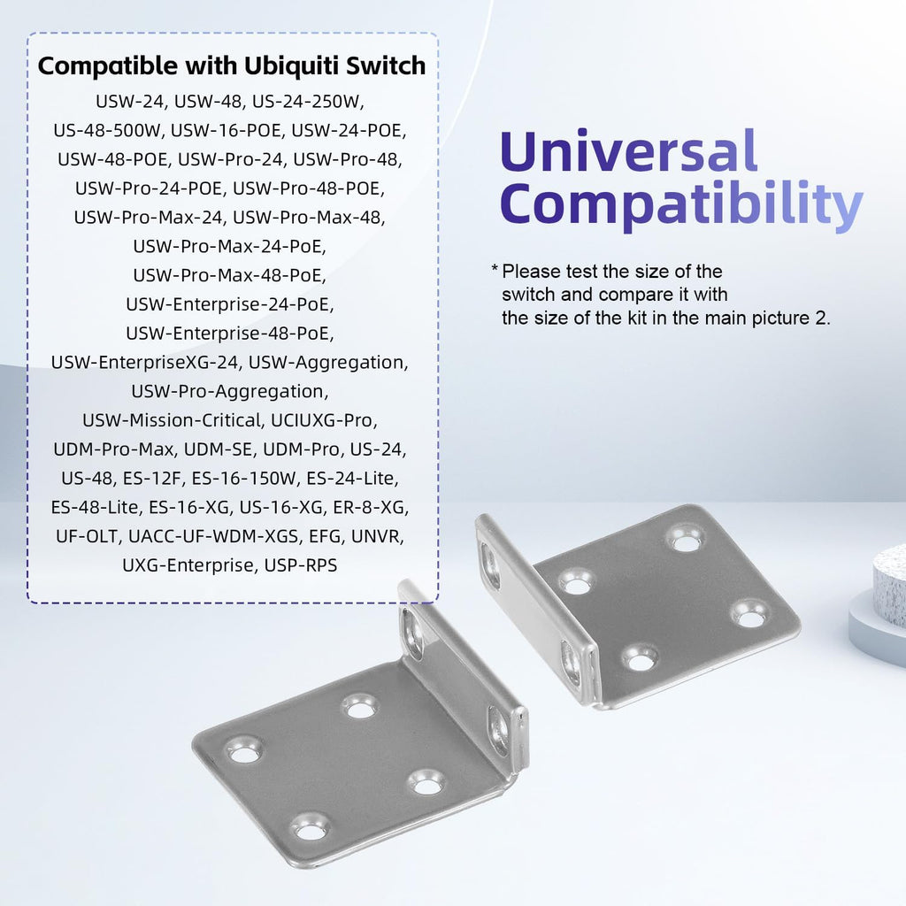 Rack Mount Kit for Ubiquiti Switch, 1U Rack Ears for Ubiquiti 16/24/48 Series Switches - Image 5