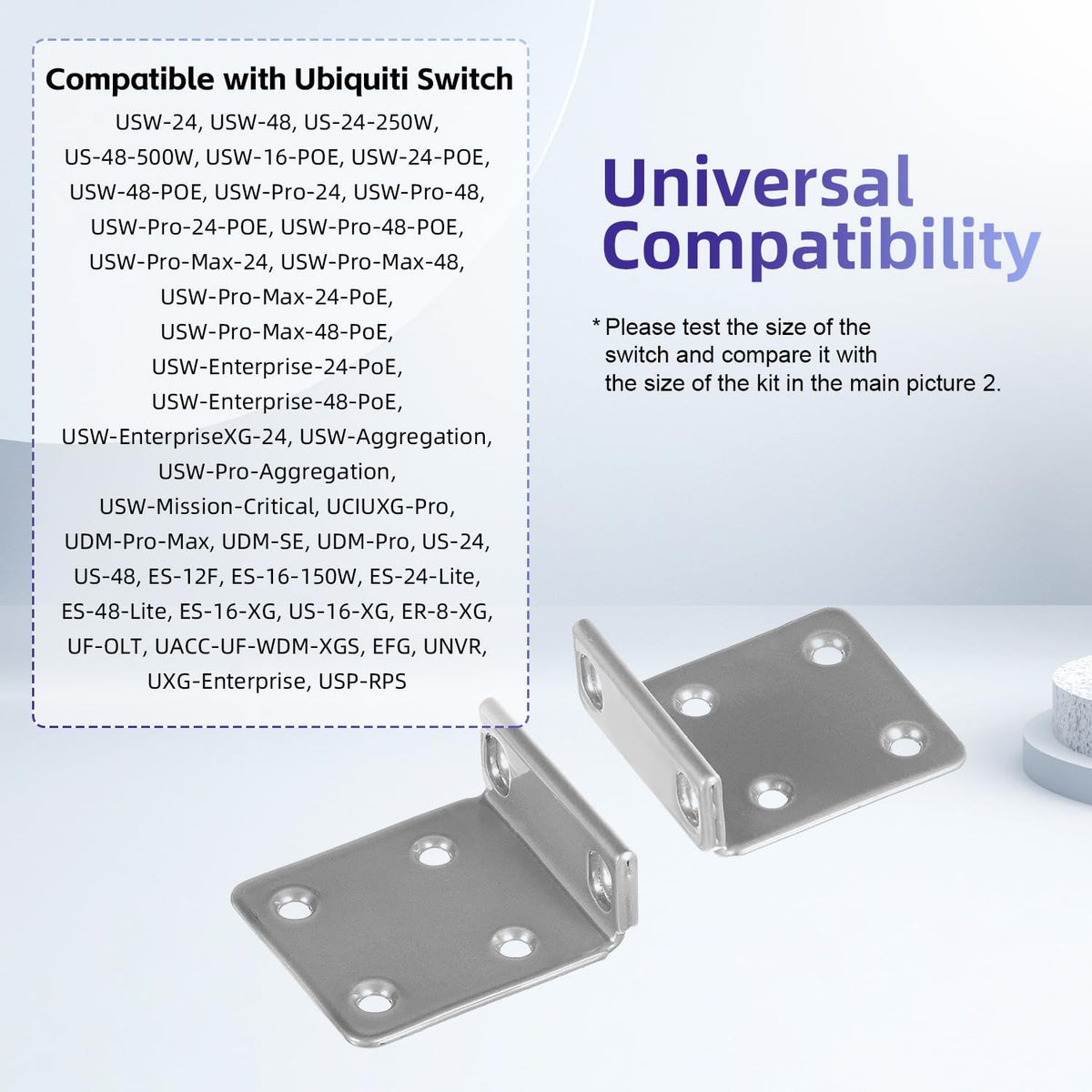Rack Mount Kit for Ubiquiti Switch, 1U Rack Ears for Ubiquiti 16/24/48 Series Switches - Image 5