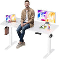 BIZUM Electric Standing Desk, 55x24 inches Height Adjustable Desk, Sit to Stand Desks Memory Gaming Computer Workstation for Home Office, White by Unknown