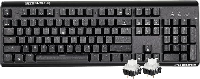 Hexgears GK735 Mechanical Gaming Keyboard Kailh Box White Switch 104 Keys ABS Keycaps Wired Gaming Keyboard with White LED Backlight, Ergonomic Design for Windows Laptop PC Mac (No Light Strip) by HEXGEARS