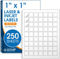 1" X 1" Matte White Printable Labels (250 Sheets, 15750 Stickers) by Spartan Industrial