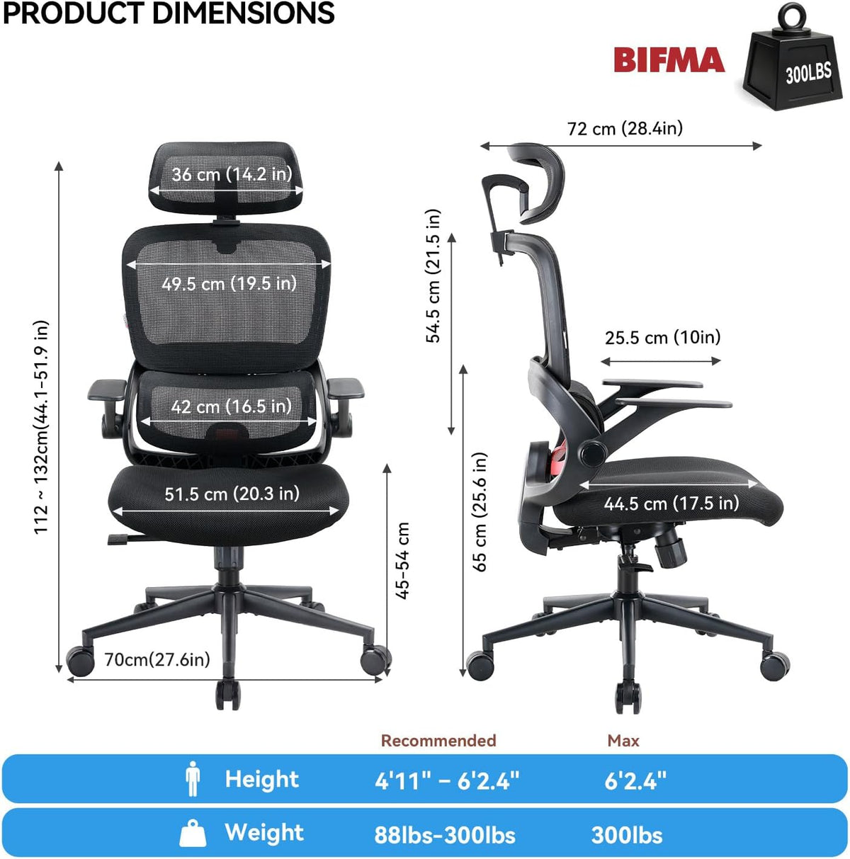 SIHOO B100 SE Ergonomic Office Chair, Desk Chair with Lumbar Support - Image 3