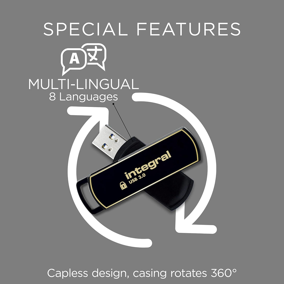 Integral 16GB Secure 360 Encrypted USB3.0 Flash Drive (256-bit AES Encryption) - Image 4
