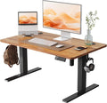 YIHAYO Low Height Adjustable Desk, Lifts 18.1-28.3 Inches, Electric Standing Desk for Short People, 40 x 24 Inches Computer Table with Splice Board for Home Office, Rustic Brown by YIHAYO