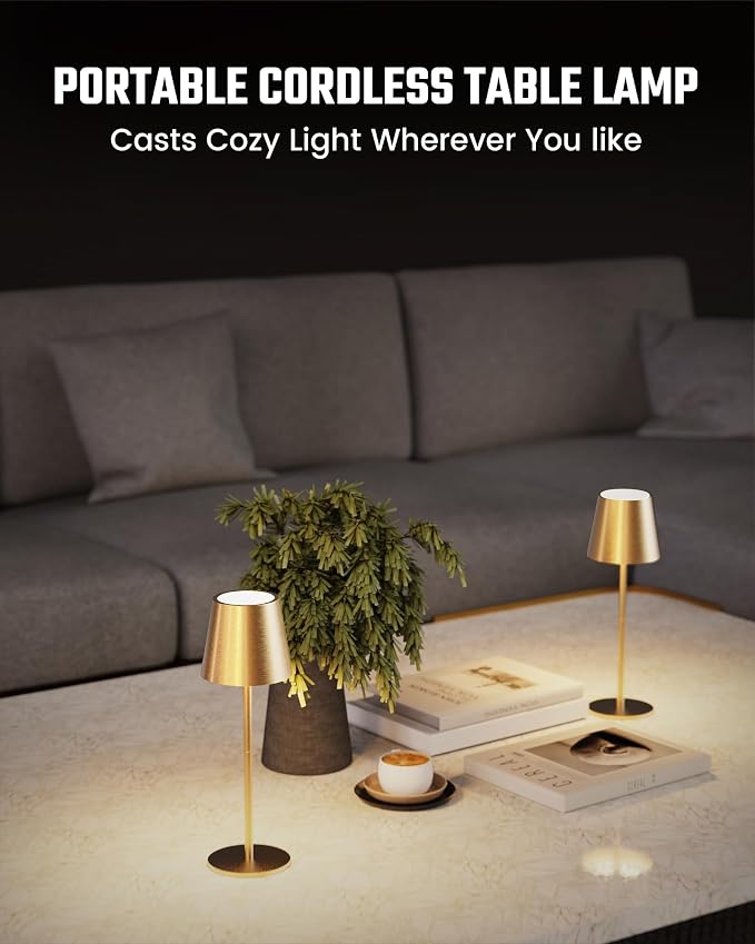 JACKYLED Cordless Table Lamps Rechargeable, 3 Adjustable Height, 5000 Capactiy Operated, 3 Colors Smooth Dimming, Portable LE - Image 9