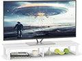 aboxoo 45" TV Riser for 32-60 inch TV, TV Shelf with Steel Legs | White TV Riser Stand with Storage, Tabletop TV Riser for Home Living Room, Study Office, Fit TV, Monitor, Laptop by aboxoo