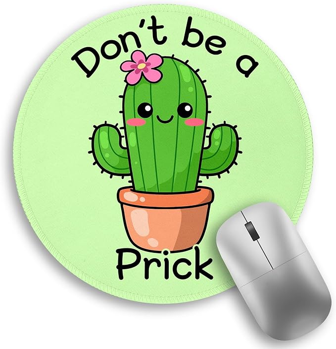 Funny Cute Work Mouse Pad, Small Round Mousepad for Desk, Laptop | Mini Travel Wireless Mice Pad for Computer, Office Accessories, Coworker Gifts, 8.6 x 8.6 inch by Lebrocoli