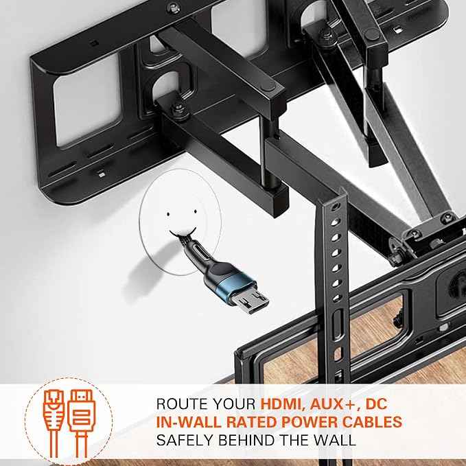 in Wall Cable Management Kit for TV – 2 Pass Throughs, Hole Saw Tool | In-wall TV cable management kit with 2 pass throughs and hole saw, hides HDMI and power cable for clean wall mounted TV setup - Image 2