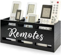 Wood Black TV Remote Organizer Wall Mount Remote Control Holders for Table by Hilislog