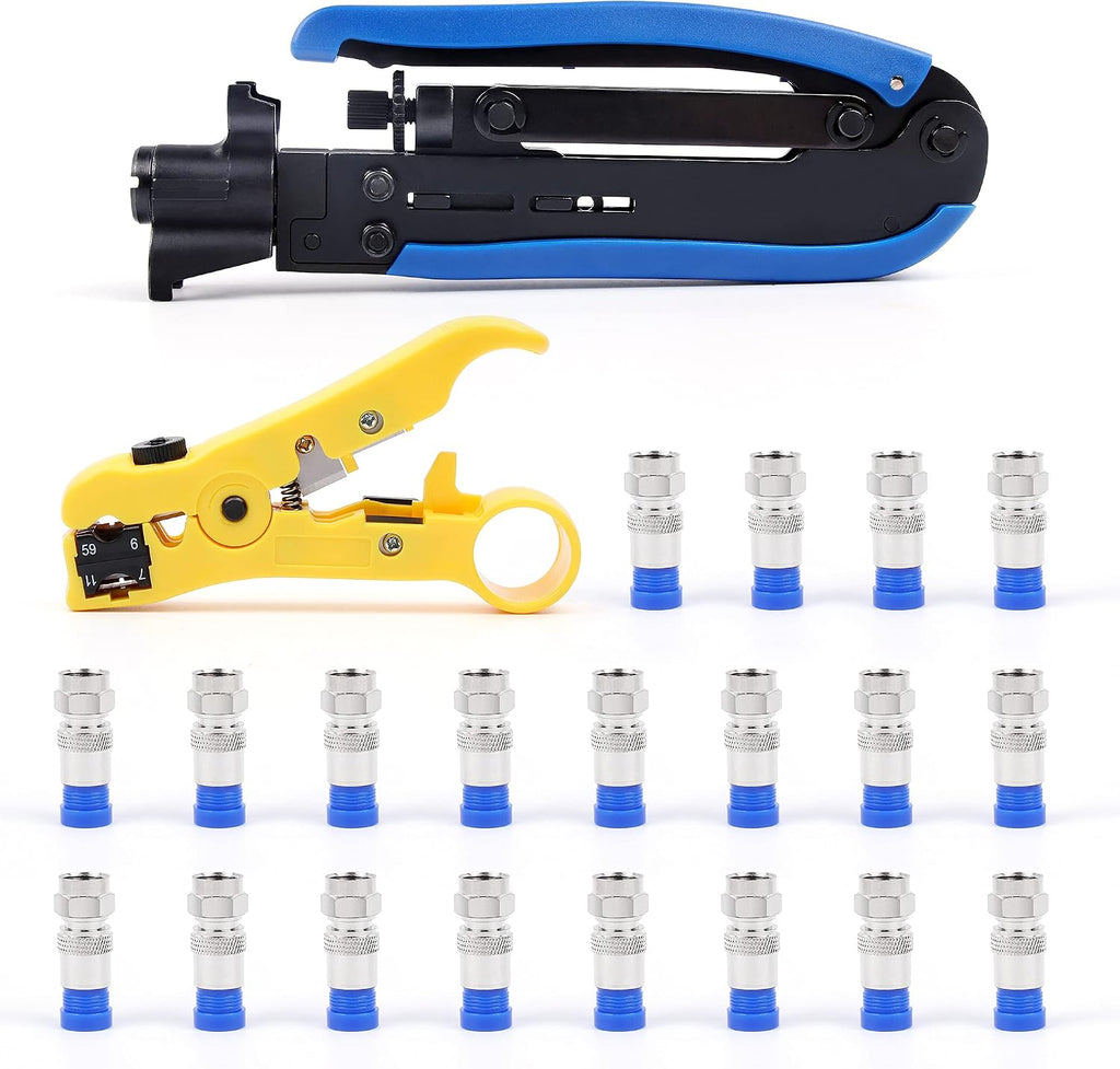 Knoweasy Coax Compression Tool Kit for RG6, RG59 and RG11 Connectors by knoweasy