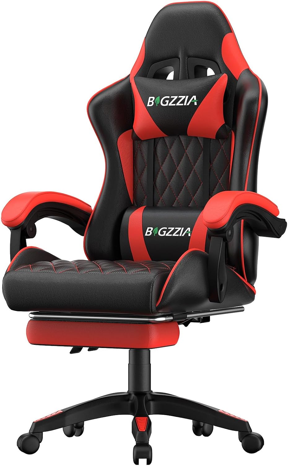 Bigzzia Gaming Chair with Footrest, Comfortable Gamer Chairs Red by Bigzzia
