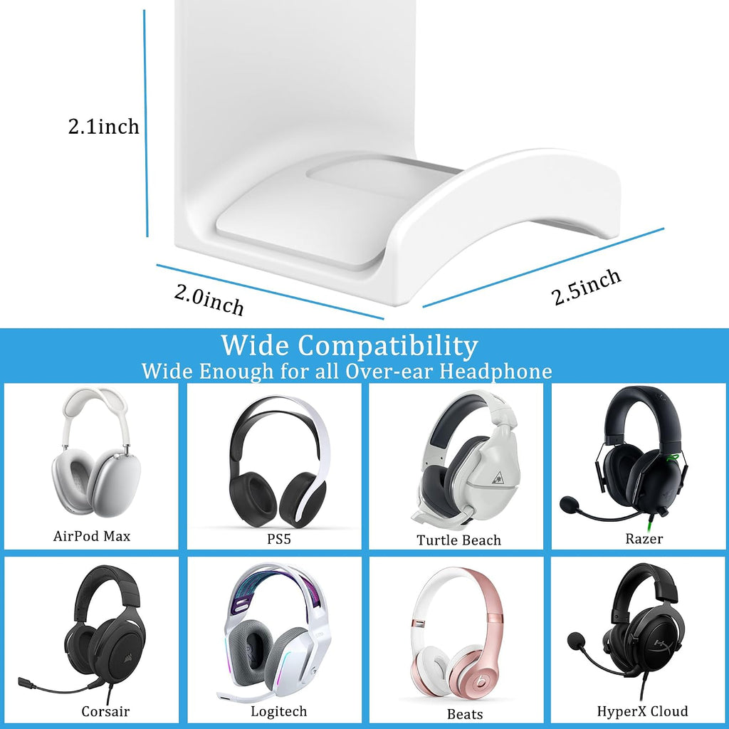 Headphone Stand Headset Holder, White - Image 6