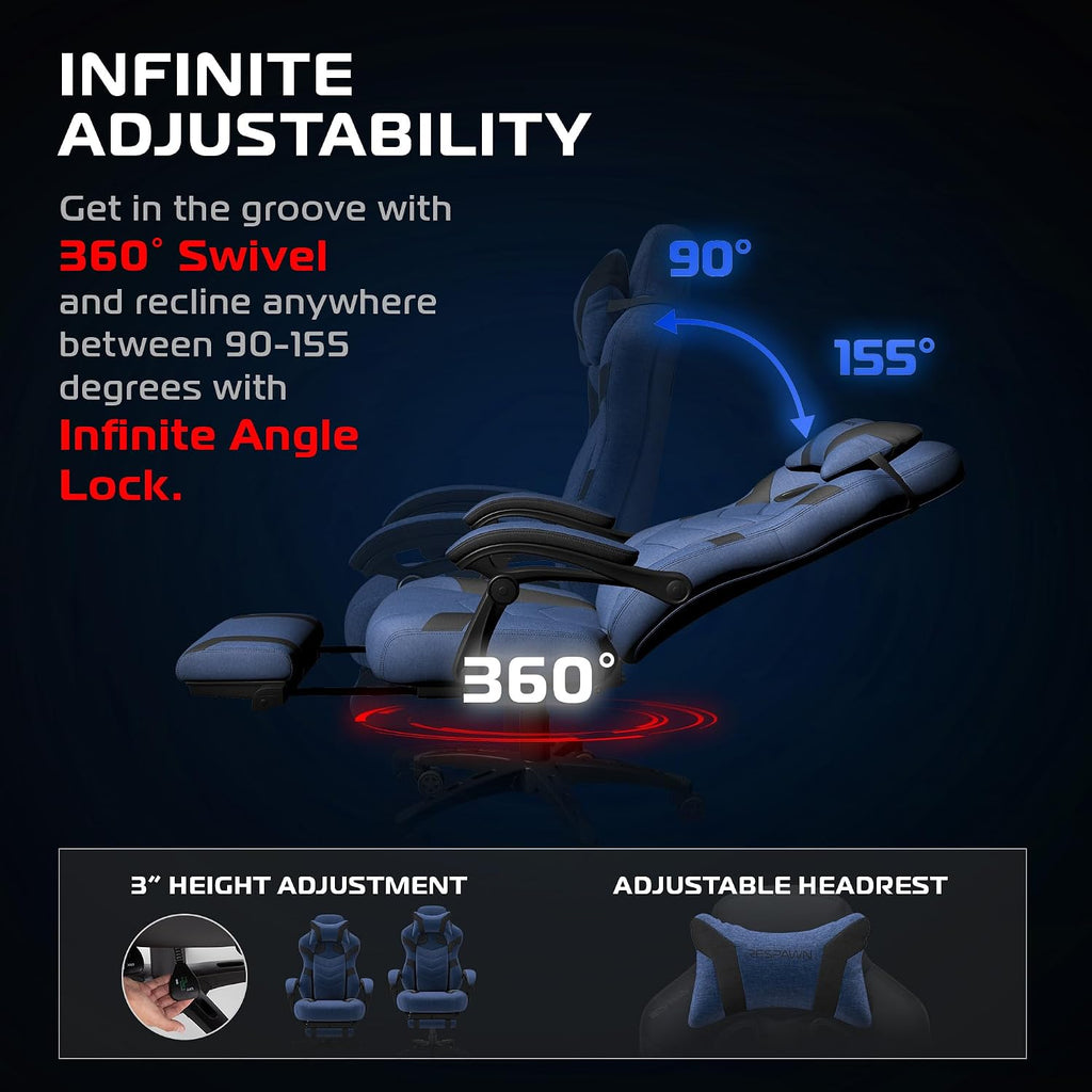 RESPAWN 110 Pro Ergonomic Gaming Chair with Footrest and Recline - Image 4