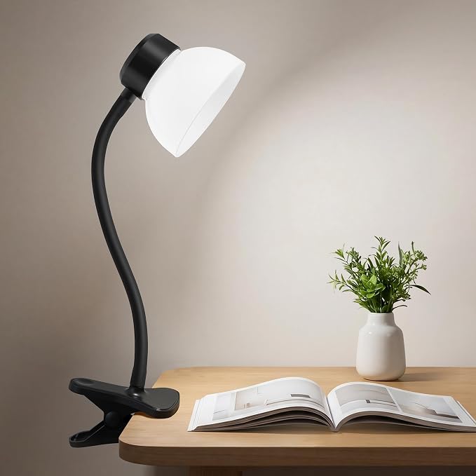 Desk Lamps for Home Office,Small LED Reading Lamp,5000K Eye-Care Desk Light | Clip On Desks Lamps for College Dorm, Kids Desk, Bed Headboard, Flexible Gooseneck, Compact Small Table Lamp by WelcomeGyroVu