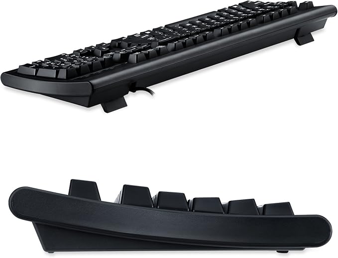 Perixx Periboard-106, Wired Performance Full Size Keyboard, Curve Ergonomic Keys, Black, US English Layout (11204) - Image 3