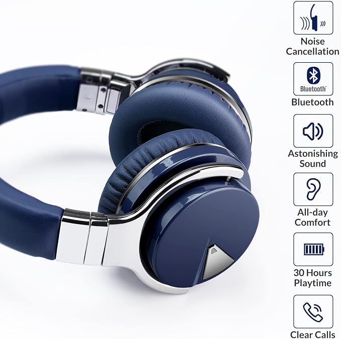 Million Sold 10 Years Classic E7 Active Noise Cancelling Headphones with Upgraded Noise Cancellation, Bluetooth Headphones Wireless with HD Sound Vivid Deep Bass, for Home Office Travel Gift Pcs - Image 2