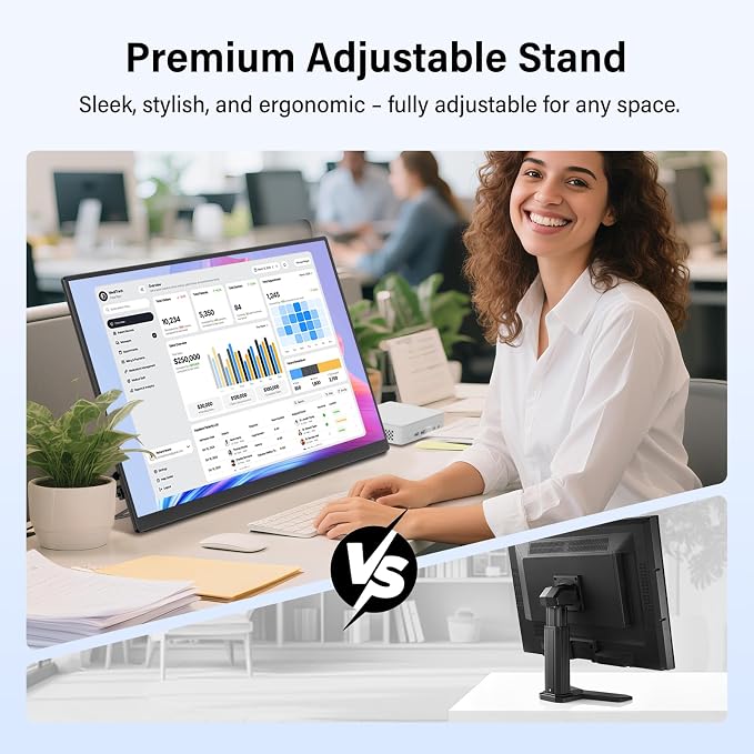 Innoview 23.8” 4K Large Portable Monitor, UHD (3840*2160) 100%sRGB IPS Speakers USB-C HDMI Work Home Second Monitor W/180°Adjustable Stand for Laptop, Desktop, Macbook, Phones, Tablet, PS5/4, Switch - Image 7