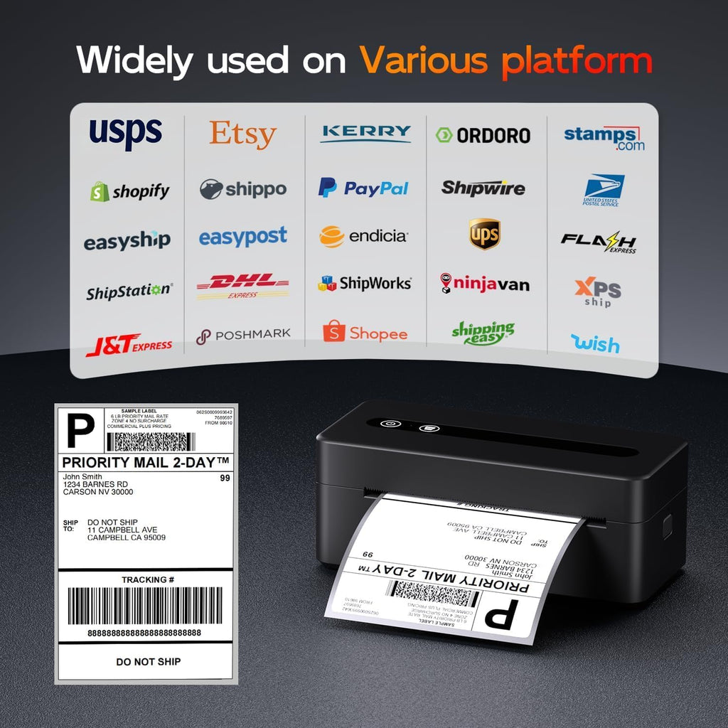TATTMUSE Bluetooth Thermal Label Printer, 4X6 Shipping Label Printer for Small Business, Thermal Printer Sticker Printer Compatible with Phone, iOS, Android, Windows, Mac, Amazon, Shopify - Image 7