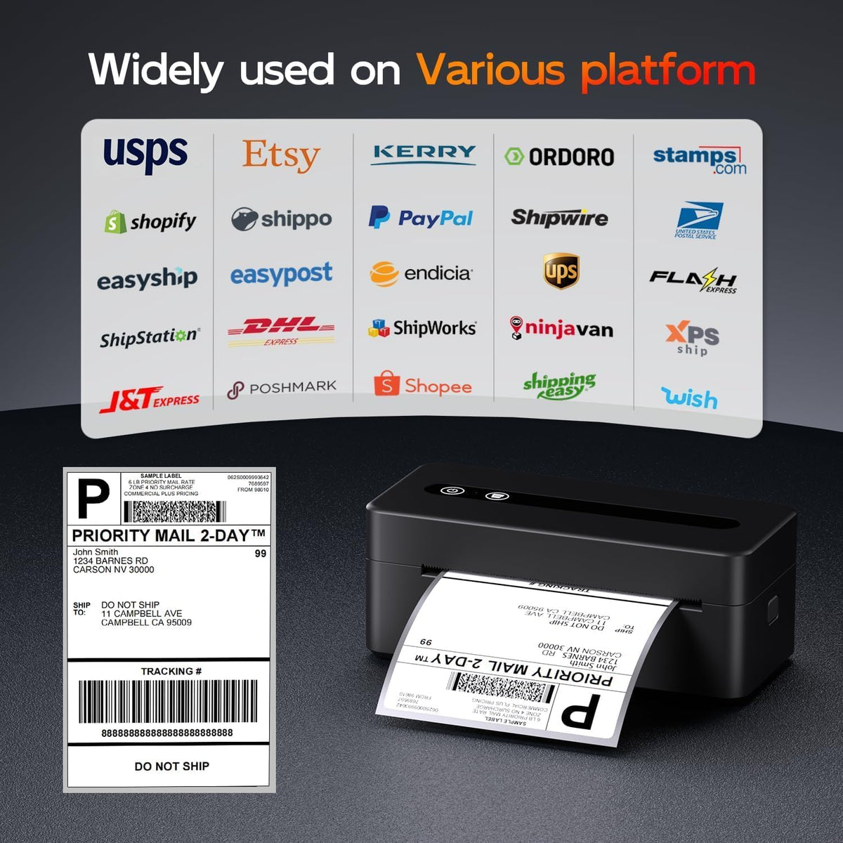TATTMUSE Bluetooth Thermal Label Printer, 4X6 Shipping Label Printer for Small Business, Thermal Printer Sticker Printer Compatible with Phone, iOS, Android, Windows, Mac, Amazon, Shopify - Image 7