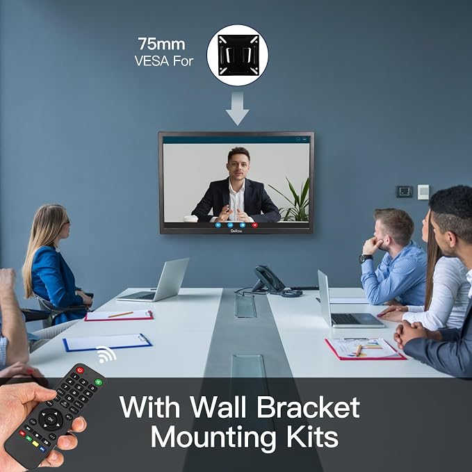 20 inch Monitoring Surveillance Display Security Camera Monitor | Multifunction Interface BNC, HDMI, AV, VGA, USB, PC Input CCTV Computer Monitor Built-in Speaker 1600x900 Full HD - Image 5