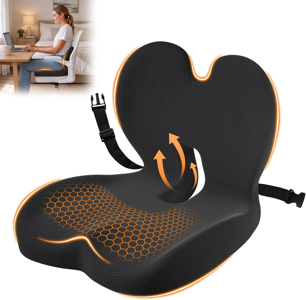Ergonomic Seat Cushion & Lumbar Support Pillow for Office by XZdream