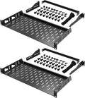 2-Pack 1U Rack Shelf,19 inch Rack Shelf,Universal Vented Rack Mount-8 inch by IRONDIY