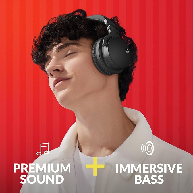 MOVSSOU Million Sold Classic E7 Active Noise Cancelling Headphones | Upgraded HD Sound, Wireless Bluetooth Headphones Over The Ear Unequaled Comfort, Vivid Deep Bass, for Home Office Travel Gift - Image 3
