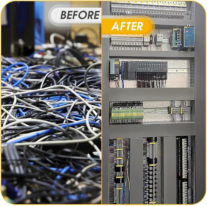 Cable Raceway, 95" Open Slot Cable Management Kit with Upgraded Snap Structure,Wire Cover Cord Hider for Under Desk&Industrial Network/PC/TVs- 23.6" X 1.97" X 2.4" X 4PCS (LWH,Grey) - Image 5