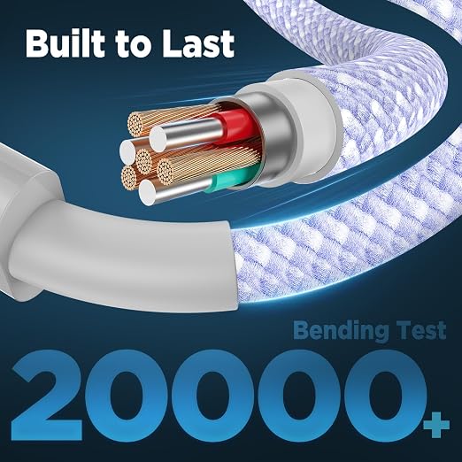 USB C to USB C Cable 6FT+10FT 2Pack 60W iPhone 17 16 15 Charger Cord Long Type C to C Cable Fast Charging for Apple iPhone 17 16 15/Pro/Pro Max/Plus/iPad Pro Air/MacBook/Air/Mini/Samsung Galaxy-Blue - Image 5