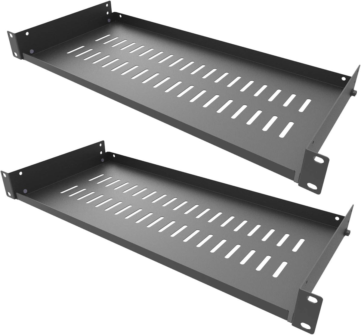 2 Pack of 1U Vented Cantilever Server Rack Mount Shelf 8" D by JINGCHENGMEI