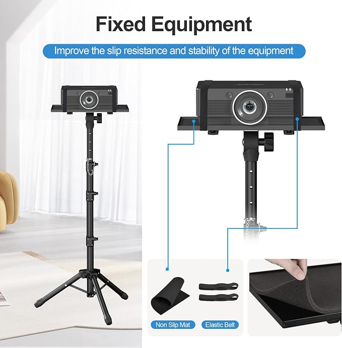Facilife Projector Stand - Adjustable Height 22 to 63 Inches, Tripod for Laptop & Projector, Outdoor Movies - Image 6