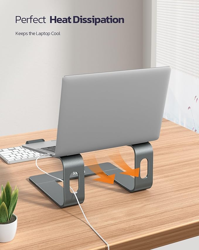 Nulaxy Full Aluminum Laptop Stand, Stable Support to 22 lbs, Open Cooling | Detachable for Portable Storage, Easy Setup, Saves Desk Space, Compatible with 10-16 Inch Laptops, Office Desk Accessories - Image 4