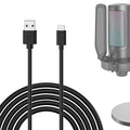 GEEKRIA for Creators USB A to Type C Microphone Cable 10 ft / 3 M, Compatible with Fifine AmpliGame A6, HyperX QuadCast S, SoloCast, Logitech G Yeti GX, TONOR TC30 Mic Cord (Black) by GEEKRIA