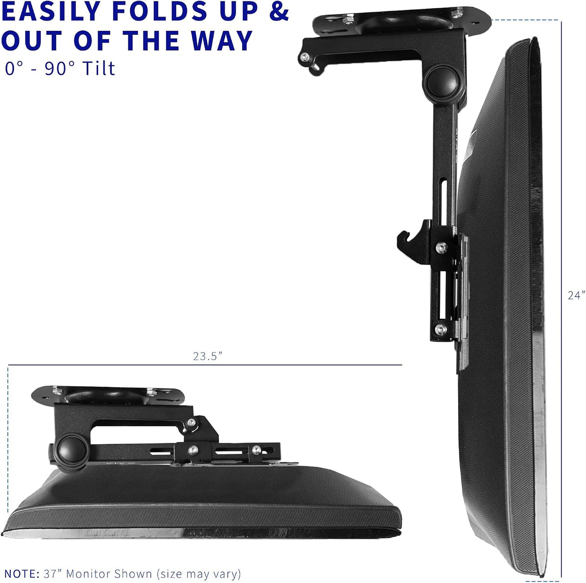 VIVO Black Fold-up Ceiling Mount for 13-27 in Flat Screens, MOUNT-M-FD27 - Image 9